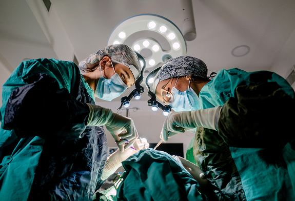 Doctors focused during surgical procedure