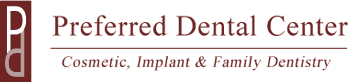 Logo for Preferred Dental with a maroon tooth design and tagline.